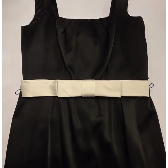 White House Black Market Little Black Dress Size 6 Belted Cocktail Party Wedding - Picture 10 of 15